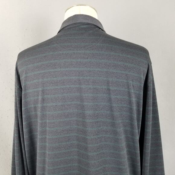 Greg Norman Pullover Shirt Mens Large Gray Stripe PlayDry Golf Performance Shark - Picture 6 of 13